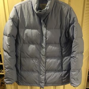 LLbean puffy down coat light blue size L